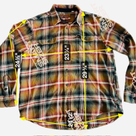 Orvis Check Flannel Shirt Classic Fit Long Sleeve Button Up Brown Plaid XL - Picture 3 of 4